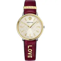 Versace Dameur VBP020017 V Circle Sølvfarvet/Læder Ø38 mm