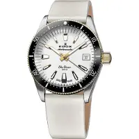 Edox Dameur 80131-357JNC-BI Skydiver Sølvfarvet/Læder Ø38 mm