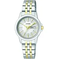 Citizen Dameur EQ0608-55A Dress Sølvfarvet/Gul guldtonet stål Ø28