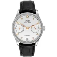 IWC Herreur IW500704 Portuguese Sølvfarvet/Læder Ø42.3 mm