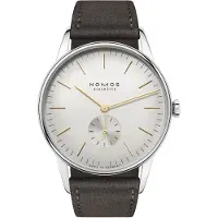 Nomos Glashütte Herreur N-379 Orion Sølvfarvet/Læder Ø38 mm