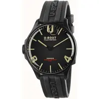 U-BOAT Herreur 8464/B Darkmoon Sort/Gummi Ø44 mm