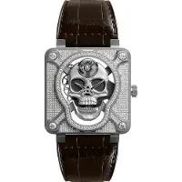 Bell & ross Herreur BR01-SKULL-SK-FLD BR 01 Laughing Skull Læder