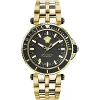 Versace Herreur VEAK00618 V Race Diver Sort/Gul guldtonet stål Ø46