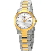 Longines Dameur L3.376.3.87.7 Conquest Ladies Hvid/Gul guldtonet