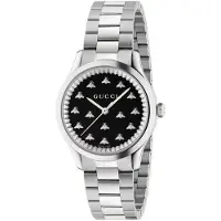 Gucci Dameur YA1265034 G-Timeless Sort/Stål Ø32 mm