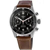 Longines Herreur L3.821.4.53.2 Spirit Flyback Sort/Læder Ø42 mm
