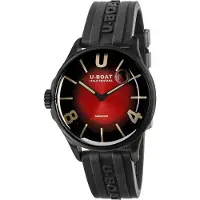 U-BOAT Herreur 9501 Darkmoon Rød/Gummi Ø40 mm