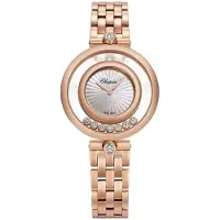 Chopard Dameur 209426-5002 Happy Diamonds Sølvfarvet/18 karat rosa