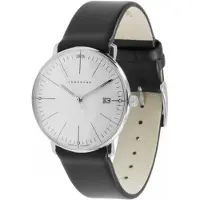 Junghans Dameur 47/4251.02 Max Bill Sølvfarvet/Læder Ø32 mm