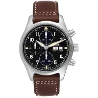 IWC Herreur IW387903 Pilots Spitfire Sort/Læder Ø41 mm