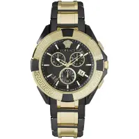 Versace Herreur VE5CA0723 Chrono Sort/Gul guldtonet stål Ø46 mm