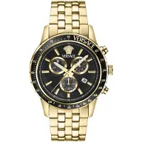 Versace Herreur VEZCA0724 Sport Sort/Gul guldtonet stål Ø44 mm