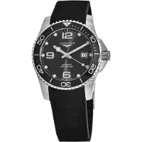 Longines Herreur L3.781.4.56.9 Hydroconquest Sort/Gummi Ø41 mm