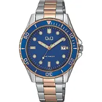 Q&Q Herreur A172J422Y Classic Blå/Stål Ø43 mm