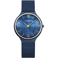 Bering Dameur 18434-397 Ultra Slim Blå/Stål Ø34 mm