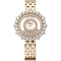Chopard Dameur 209437-5601 Happy Diamonds Sølvfarvet/18 karat rosa