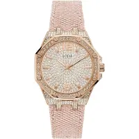 GUESS Dameur GW0408L3 Shimmer Rosa guldfarvet/Tekstil Ø38 mm