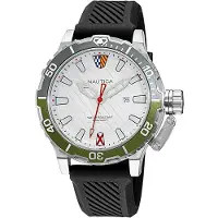 Nautica Herreur NAPGLS112 Glenrock Lagoon Sølvfarvet/Gummi Ø46 mm