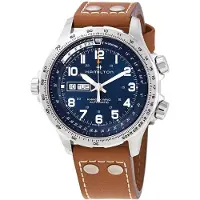 Hamilton Herreur H77765541 Khaki Aviation Blå/Læder Ø45 mm