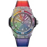 Hublot 465.SX.9900.LR.0999 Big Bang 39mm Sølvfarvet/Gummi Ø39 mm