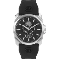 Philipp Plein Herreur PWLAA0122 The Skull Sort/Gummi Ø40 mm