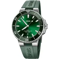 Oris Herreur 01 733 7789 4157-07 4 23 37FC Aquis Grøn/Gummi Ø43.5 mm
