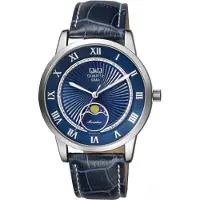 Q&Q Herreur QZ10J318Y Classic Blå/Læder Ø40 mm