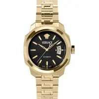 Versace Herreur VEAG00824 Dylos Sort/Gul guldtonet stål Ø42 mm