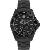 Philipp Plein Herreur PWOAA0922 The Skull Sort/Stål Ø44 mm