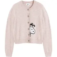 Chinti & Parker Cardigan 'Sneeky Snoopy' pink-meleret / sort / hvid