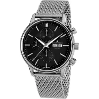 Jacques Lemans Herreur N-208C Retro Classic Sort/Stål Ø44 mm