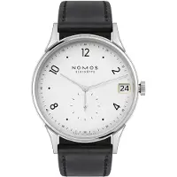Nomos Glashütte Herreur N-1250 Minimatik Sølvfarvet/Læder Ø39.5 mm