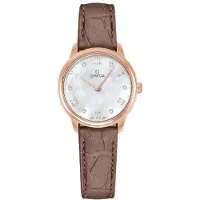 Omega Dameur 434.53.28.60.55.001 De Ville Prestige Hvid/Læder Ø27.5