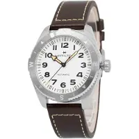 Hamilton Herreur H70315510 Khaki Field Hvid/Læder Ø41 mm
