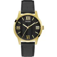 GUESS Herreur GW0250G2 Campbell Sort/Læder Ø42 mm