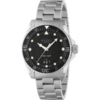 Gucci Herreur YA136301B Dive Sort/Stål Ø40 mm