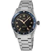 Longines Herreur L3.812.4.60.6 Spirit Zulu Time Sort/Stål Ø42 mm