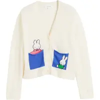 Chinti & Parker Cardigan 'Miffy Pocket Play' creme / blå / pitaya / offwhite