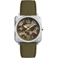 Bell & ross BRS-CK-ST-LGD/SCA Br S Quartz Flerfarvet/Læder