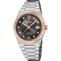 Festina Dameur F20037-3 Swiss Made Sort/Stål Ø35 mm