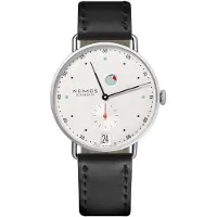 Nomos Glashütte Herreur N-1101 Metro Sølvfarvet/Læder Ø37 mm