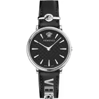 Versace Dameur VE8104122 V Circle Sort/Læder Ø38 mm