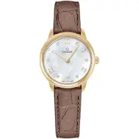 Omega Dameur 434.53.28.60.55.002 De Ville Prestige Hvid/Læder Ø27.5