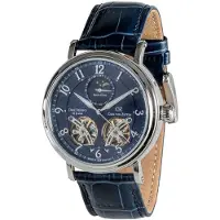 Carl von Zeyten Herreur CVZ0054BLS Murg Blå/Læder Ø46 mm