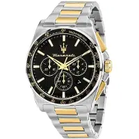 Maserati Herreur R8873652003 Velocita Sort/Gul guldtonet stål Ø43 mm
