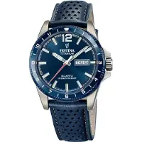 Festina Herreur F20699-2 Titanium Blå/Læder Ø43 mm
