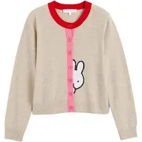 Chinti & Parker Cardigan 'Miffy Peek' beige / pink / rød / hvid