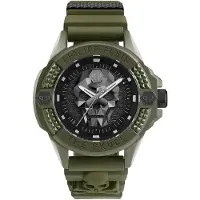 Philipp Plein Herreur PWUBA0423 The Skull Sort/Stål Ø44 mm