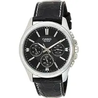 Casio Herreur MTP-1375L-1AVDF Classic Sort/Læder Ø42 mm